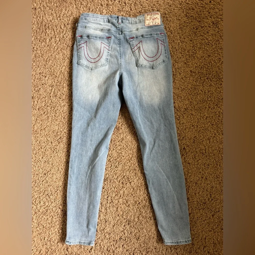 True Religion Halle High Rise Super Skinny Jeans Light Blue size 30 - Picture 2 of 14